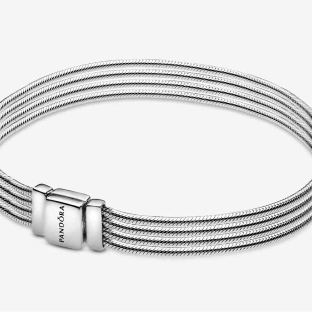 Pandora Reflections Snake chain brace with rare pavè charm 7 inches